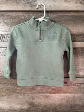 Champion Baby 24 Months Quarter Zip Pullover Embroidered Logo Sweatshirt Green